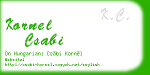 kornel csabi business card